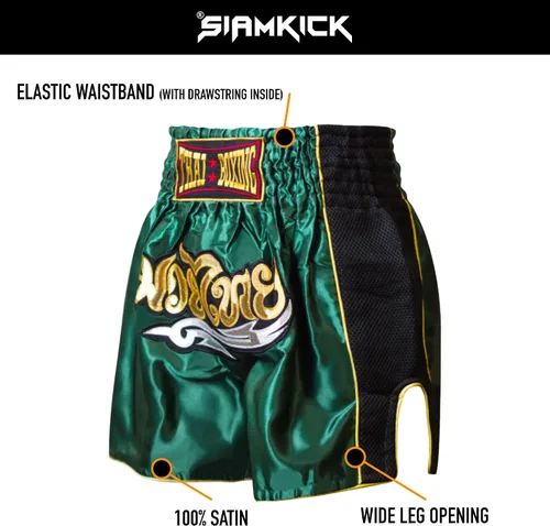 Miniatura 5 de SIAMKICK Pantalones cortos clásicos de Muay Thai para hombres y mujeres, boxeo, kickboxing, alto grado, artes marciales mixtas, ropa de entrenamiento