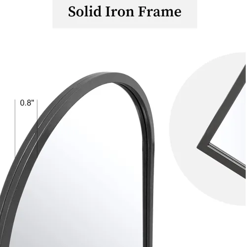 Miniatura 6 de Dewfig Espejo de Pared con Ventana Arqueada, 30"x20" Espejos de Panel de Ventana, Espejos de Tocador para Baño, Dormitorio, Entrada, Sala de Estar