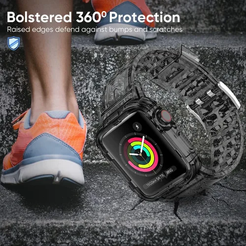 Miniatura 7 de Compatible con Apple Watch Band de 1.772 pulgadas, 1.732 pulgadas, 1.654 pulgadas, con funda antigolpes, correas deportivas para hombres y mujeres