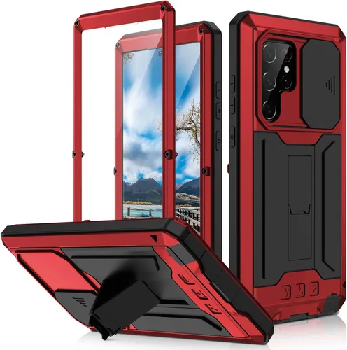 Carcasa de silicona para Samsung Galaxy S22 Ultra 5G de 6.8 pulgadas, protección de cámaras de alta resistencia, con protector de pantalla integrado