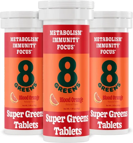 Miniatura 11 de 8Greens - Tabletas efervescentes para el sistema inmune y la energía, elaboradas con 8 vegetales super potentes (3 tubos, 30 tabletas)