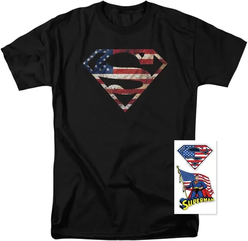 Miniatura 2 de Popfunk Superman Logo S Shield American Flag T Shirt & Stickers