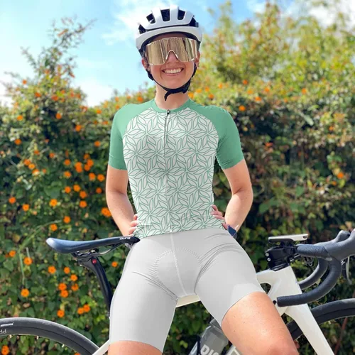 Miniatura 4 de Wulibike Camiseta de ciclismo para mujer, manga corta, camisetas de bicicleta para mujer, camiseta de ciclismo con tres bolsillos