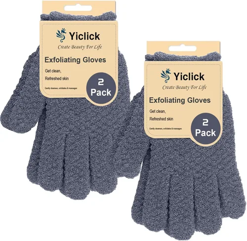 Miniatura 2 de Yiclick Guantes Exfoliantes Pesados, Guantes Exfoliantes para el Cuerpo Exfoliante para Baño y Ducha, Exfoliante Corporal para Eliminar la Piel Azul