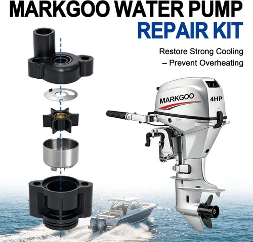 Miniatura 6 de MARKGOO Kit de reparación de impulsor de bomba de agua 70941A3 compatible con motores fueraborda Mercury y Mariner 4 4.5 6 7.5 9.8 HP Motor de barco