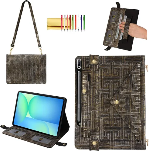 Miniatura 56 de Bolso Funda para Samsung Galaxy Tab S10 FE/S9 FE 10.9"/S9/S8/S7 11", Techcircle Folio con Soporte Cruzado, Billetera con Ranura para Lápiz S Pen