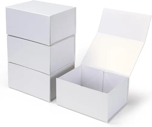 Miniatura 20 de Paquete de 4 Cajas de Regalo de 12x6x4 Pulgadas con Tapas de Cierre Magnético, Caja Negra Magnética para Boda, Propuesta de Padrinos y Damas