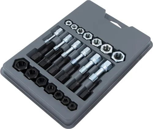 Miniatura 2 de Lang Tools 2581 Juego de machos de roscar y terrajas restaurador de roscas de 26 piezas, negro