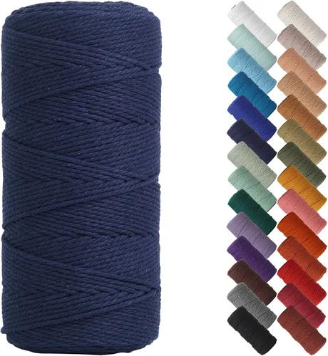 Miniatura 11 de Cordón de macramé de 1/8 pulgadas 220 yardas (200 metros) suministros naturales de macramé, hilo de macramé, cuerda de algodón de color, cuerda