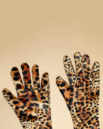 Miniatura 8 de BXT Guantes largos de terciopelo con estampado de leopardo y cebra para mujer, accesorios de disfraz de Halloween