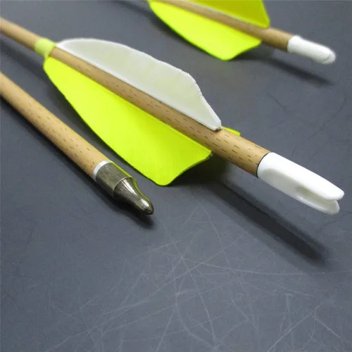 Miniatura 8 de Letszhu Flechas de carbono con arco 500 lomo con plumas reales helicoidales y puntas extraíbles para arco recurvo compuesto (paquete de 6)