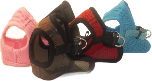 Miniatura 18 de Arnés para perros de malla suave, cómodo para razas pequeñas, cachorros, juguetes, de 2 a 16 lb, en color rosa bebé, azul, negro, rojo, camuflado