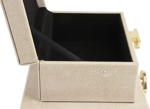 Miniatura 7 de HofferRuffer Joyeros de Cuero Sintético, Cajas Decorativas Organizador de Accesorios de Almacenamiento con Decoración de Herrajes Dorados, Juego