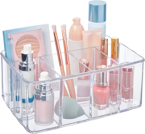 Miniatura 8 de Organizador de mueble de lavamanos de plástico transparente de calidad superior. 5 compartimientos.