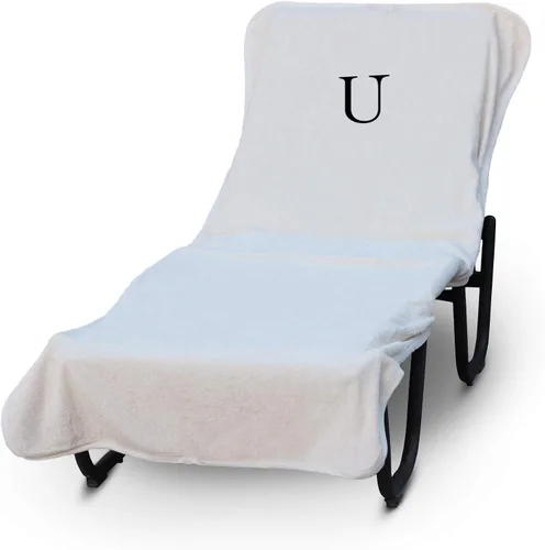 Miniatura 132 de Luxury Hotel & Spa - Funda para Tumbona de Piscina con Monograma, Letras Bordadas en Bloque - Extra Absorbente 100% Algodón Turco - Rizo Suave