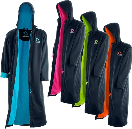 AquaDash Parka de natación sostenibles, unisex, para adultos y jóvenes, extra larga, algodón natural, anteriormente grandes parkas de natación