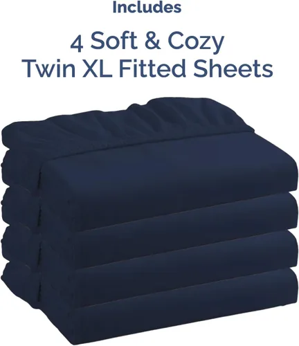 Miniatura 4 de Sábana bajera ajustable tamaño individual XL – Paquete de 4 sábanas bajeras individuales – Se adapta a colchones de hasta 16 pulgadas de profundidad