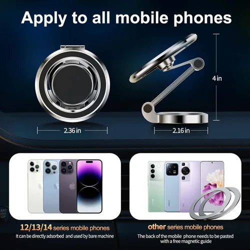 Miniatura 2 de Soporte magnético de teléfono para automóvil MagSafe, compacto y hermoso, soporte magnético ajustable de 360°, soporte magnético de teléfono