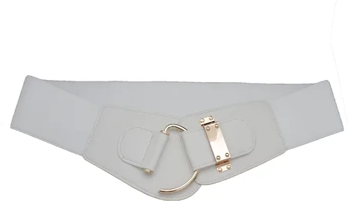 Miniatura 94 de TFJ - Cinturón ancho de moda para mujer, cintura alta, hebilla de gancho de metal dorado, talla XS, S, M, L, XL