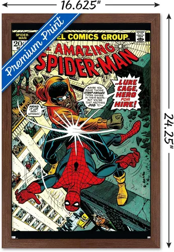 Miniatura 3 de Trends International Marvel Comics Amazing Spider-Man #123 - Póster de pared, 22.4 pulgadas de largo x 14.7 pulgadas, versión enmarcada en caoba