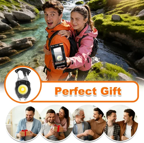 Miniatura 6 de COB - Llavero de luz de trabajo – Multiherramienta recargable para campamento, iniciador de fuego, 7 modos, 1600 lúmenes, para supervivencia