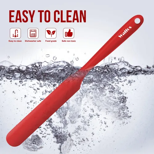 Miniatura 7 de Walfos Espátula de silicona para tarros – Espátulas de cocina de alta resistencia al calor (450 °F), espátulas de mantequilla de crema para tartas