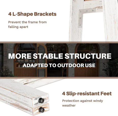 Miniatura 5 de 4 THOUGHT Pizarra magnética de doble cara en forma de A de 40"x20", tablero de sándwich independiente de madera de pino macizo para restaurantes