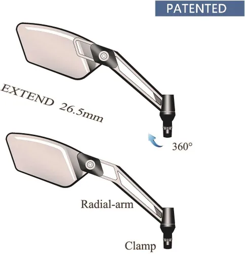 Miniatura 6 de Nueva lente de cristal resistente a los arañazos, espejo de bicicleta para manillar, espejo retrovisor seguro ajustable, espejo de bicicleta, ME-003