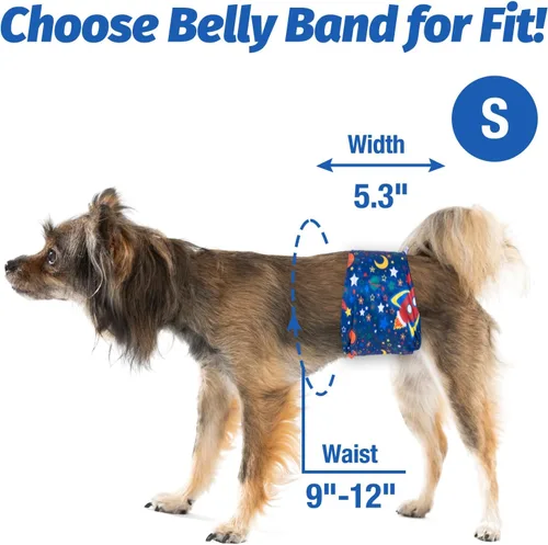 Miniatura 3 de Pet Soft Banda para el vientre para perros, 3 paquetes de pañales reutilizables para perros, pañales para perros machos, bandas para el vientre