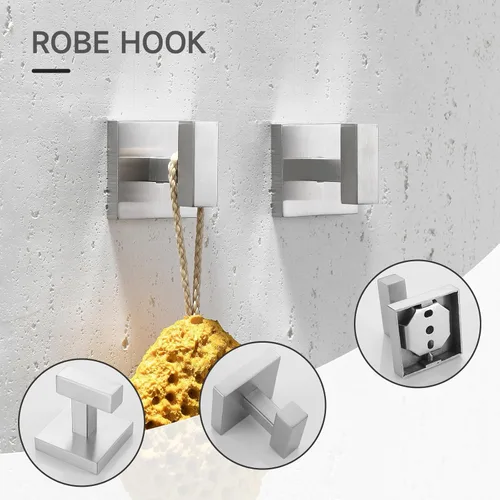 Miniatura 4 de TQKAG Juego de 5 piezas de accesorios de baño de níquel cepillado clásico montado en la pared de acero inoxidable SUS304 juego de accesorios de baño