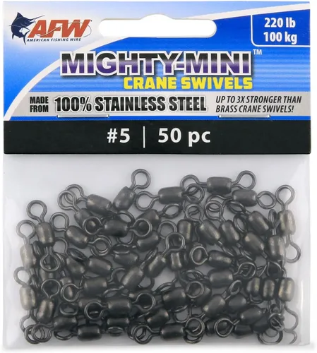 Miniatura 18 de American Fishing Wire Mighty Mini grúa giratoria, línea de pesca esencial, equipo de pesca compacto, giro de agua salada, giro de acero inoxidable