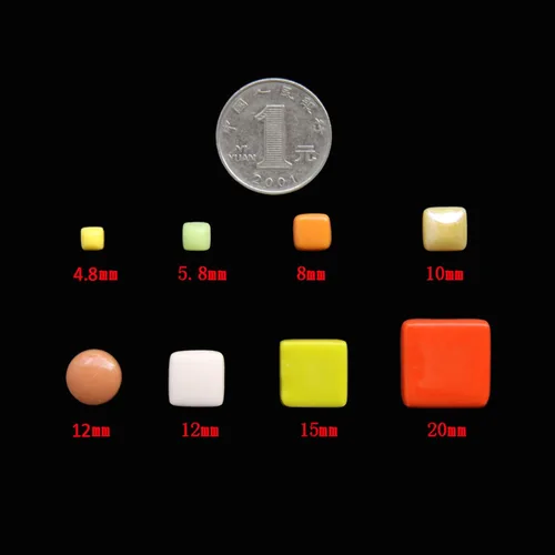 Miniatura 2 de Mosaicos de cristal de jade de 0.2 x 0.2 in, vidrieras, colores surtidos y formas cuadradas, 640 piezas, 3.53 oz (negro)