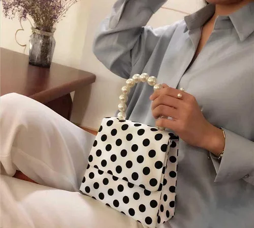 Miniatura 7 de Bolso de mano de lunares para mujer, bolso cruzado con asa superior