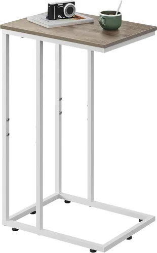 Miniatura 13 de WLIVE Mesa auxiliar negra, mesa auxiliar en forma de C para dormitorio, oficina en casa, dormitorio, mesa de sofá de sala de estar, mesa de bandeja