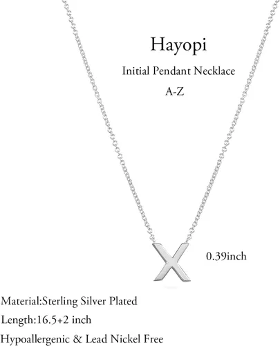 Miniatura 51 de Collares con iniciales para mujer, delicado collar de letra plateada con nombre personalizado con monograma, collar simple y lindo con inicial