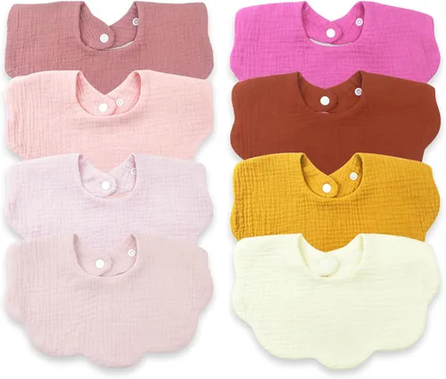 Miniatura 12 de Baberos de muselina para bebés, baberos para babero de dentición para bebé niña o niño de muselina de algodón Azur