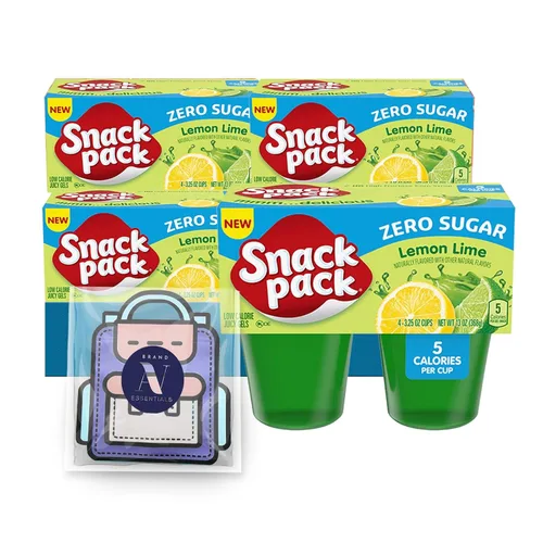 Snack Pack - Paquete Lavinia Essentials: 16 tazas de geles jugosos saborizados sin azúcar, sin gluten, vaso de plástico On-The-Go 3.25 + 1 utilidad