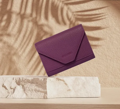 Miniatura 81 de grande Estuches para tarjetas 3639, Naranja, Tarjetero de cuero con cierre magnético, cartera pequeña de acordeón para mujer