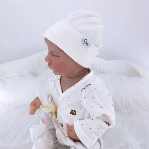Miniatura 77 de Gorro de punto para recién nacido, para niños y niñas, con forro de satén sedoso, gorro para niños pequeños
