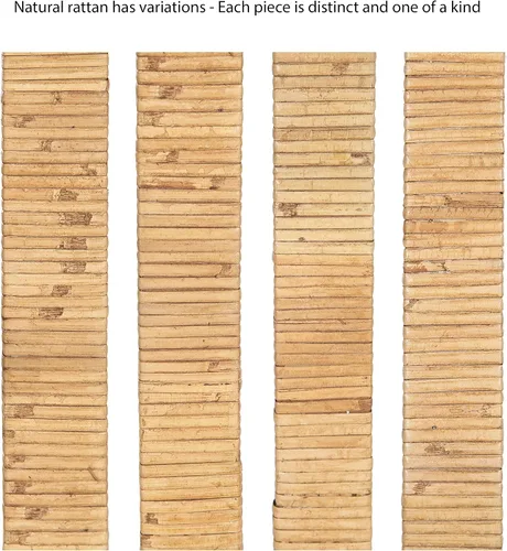 Miniatura 9 de Kate and Laurel Rahfy - Espejo de pared de ratán con arco bohemio, 28 x 32, madera natural, espejo decorativo de madera con marco de ratán auténtico