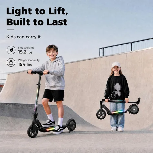 Miniatura 7 de isinwheel Electric Scooter for Kids Ages 6-14, 200W/250W Foldable Kids Electric Scooter with 3 Speeds (5/8/12 Mph), Adjusrable Handerbar, Dual