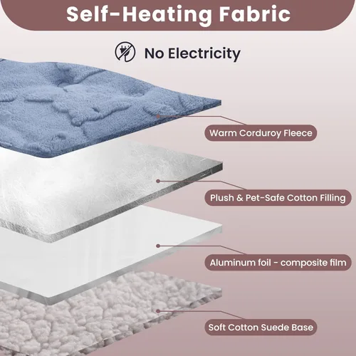 Miniatura 6 de Cama Autocalentable para Gatos, 28 X 22 Pulgadas Reversible de Dos Lados Tapete Autocalentable para Gatos y Perros, Almohadilla Calentadora Lavable