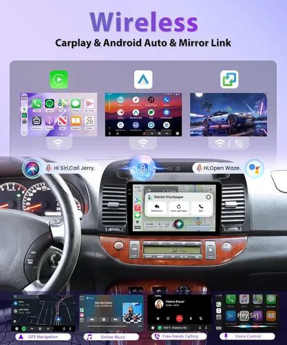 Miniatura 3 de 4G+64G Android Car Stereo Carplay para Toyota Camry 2000 2001 2002 2003 2004 2005 2006, Rimoody 9 pulgadas pantalla táctil radio de coche