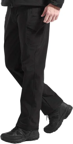 Miniatura 2 de FREE SOLDIER Pantalones cargo con vellón Softshell para hombre, para nieve, esquí, senderismo, con cinturón