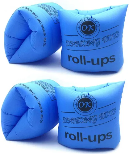 Miniatura 5 de Topsung Floaties Bandas de Brazo Flotador Flotadores de anillos Tubo armlets para niños y adultos _Azul + Naranja
