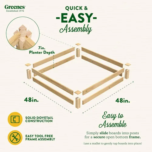 Miniatura 4 de Greenes Fence Cama de jardín elevada de cedro premium, 4 x 4 x 7 pulgadas (3/4 pulgadas de grosor) (paquete de 3) - Fabricado en Estados Unidos