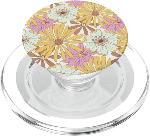 Miniatura 8 de PopSockets PopSockets Swappable PopGrip Vintage Wild Flower Hippie 60s 70s Estética Amarillo Rosa