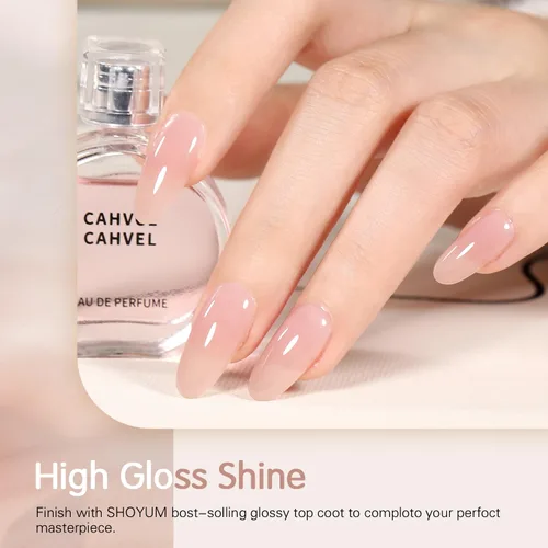 Miniatura 3 de SHOYUM Jelly Nude Juego de Esmalte de Uñas en Gel 6 Colores Neutros Transparentes Rosa Claro Púrpura Kit de Esmalte en Gel Translúcido Removible DIY