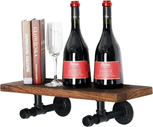 Miniatura 5 de Soportes de estante de tubo industrial de 3/4", soportes de estantería DIY de hierro negro montados en pared para colgar, soportes de tubería