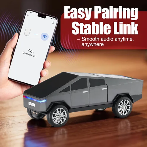 Miniatura 4 de WSTER Cyber Pickup - Altavoz Bluetooth con pantalla LED, regalo considerado para fanáticos del diseño de automóviles y usuarios de audio, TWS